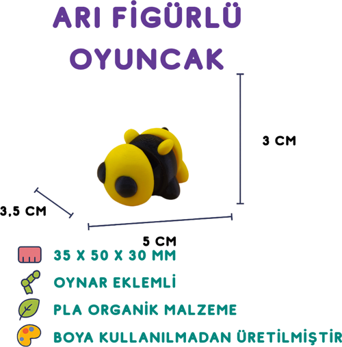 Tombul Arı Figür - 3D Sevimli Böcek Oyuncağı