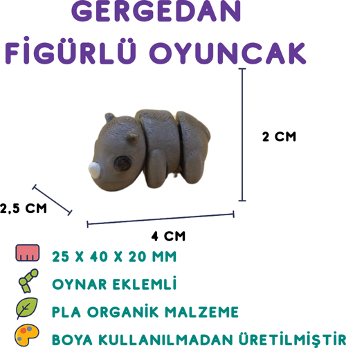 Gergedan Figür - 3D Vahşi Doğa Temalı Oyuncak