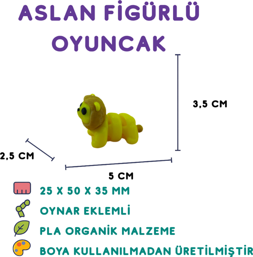 Aslan Figür - 3D Vahşi Hayvan Oyuncak