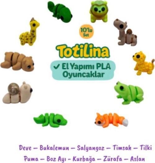 10lu Set Deve,bukalemun,salyangoz,timsah,tilki,puma,boz Ayı,kurbağa,zürafa,aslan