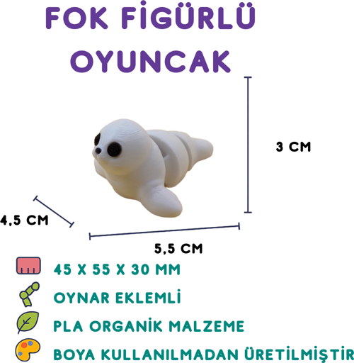 Beyaz Fok Figür - 3D Kutup Hayvanı