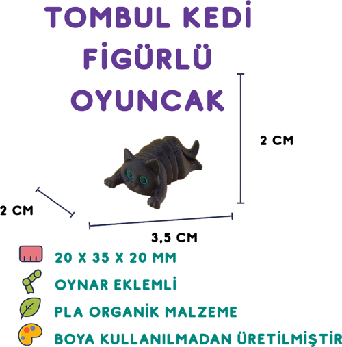 Tombul Kedi Figür - 3D Sevimli Hayvan Oyuncak