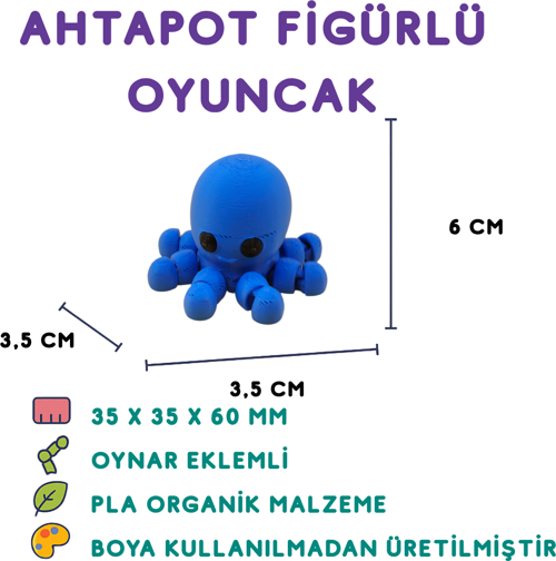 Ahtapot Figür - 3D Deniz Canlısı Oyuncak