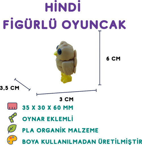 Hindi Figür - 3D Kümes Hayvanı Oyuncak