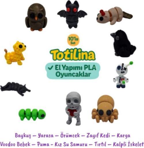 10lu Set Baykuş – Yarasa – Örümcek –kedi – Karga, Voodoo Bebek – Puma -su Samuru, Tırtıl,iskelet