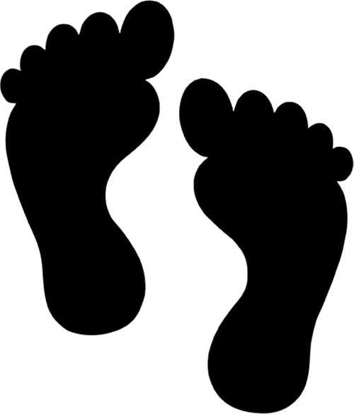 Bir Çift Ayak Izi Süsleme Oto Modifiye Araba Sticker 15cm Siyah