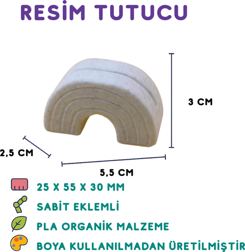Beyaz Resimlik - Dekoratif 3D Mini Resimlik