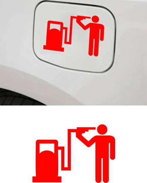 Depo Yakıt Kapağı Oto Sticker Araba Sticker kırmızı Oto Sticker 15cm