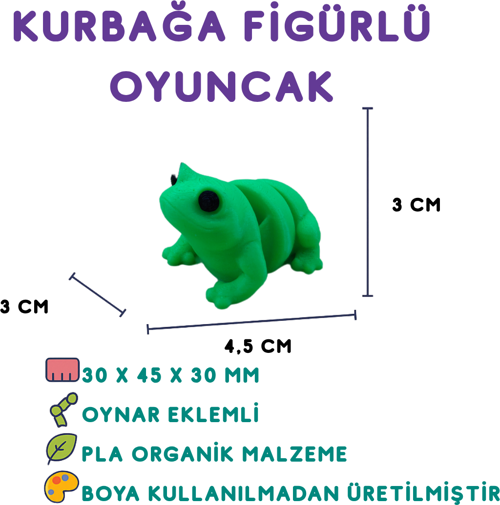 Kurbağa Figür - 3D Yeşil Doğa Oyuncağı