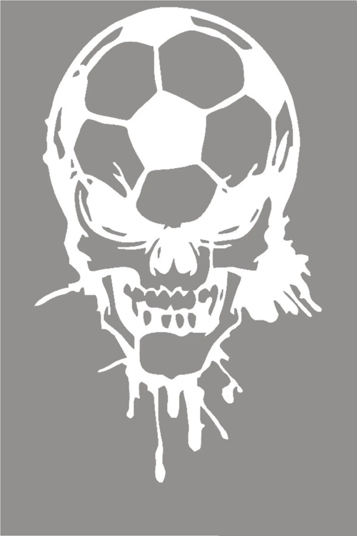 Futbol Topu Ve Kuru Kafa Araç oto Araba Sticker Yapıştırma 15cm Beyaz