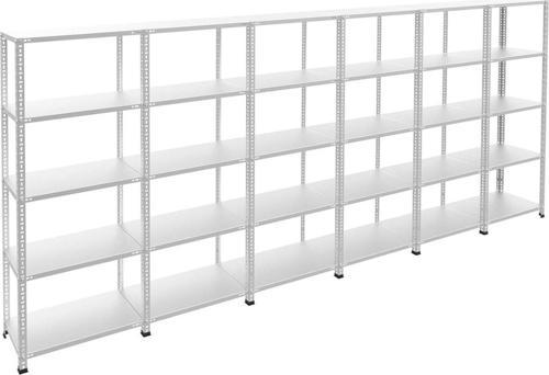 5 Katlı 6'lı Galvaniz Çelik Raf - Depo, Arşiv, Kiler, Dosya, Market Rafı