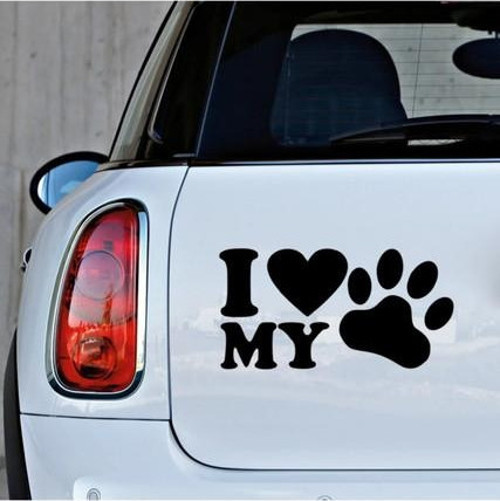 Kedi Köpek Pet Araba oto Sticker Pati Resmi Siyah Renk