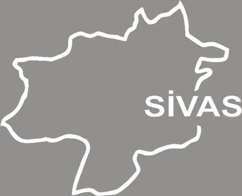Sivas Haritası Araç oto Araba Için Sticker Yapıştırma 20CM Beyaz Renk