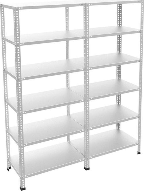 6 Katlı Duble Galvaniz Çelik Raf - Depo, Arşiv, Kiler, Dosya, Market Rafı