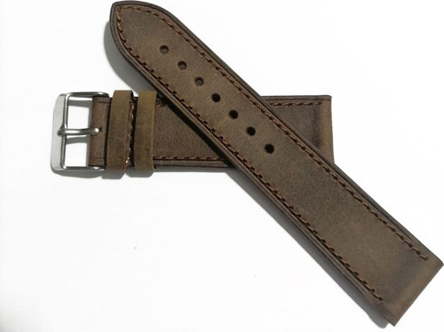 Fosil &Her Saate Uyumlu Kahverengi Dikişli 24 Mm Grizi Deri