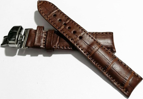 &Hertür Saate &Uygun Kelebek Toka 22 Mm Kahve Kordon (184 ) Gumuş Toka