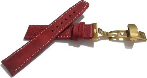 Her Saate Uygun Kelebek Toka 20 Mm Hakiki Deri (246) Sarı Toka Kırmızı