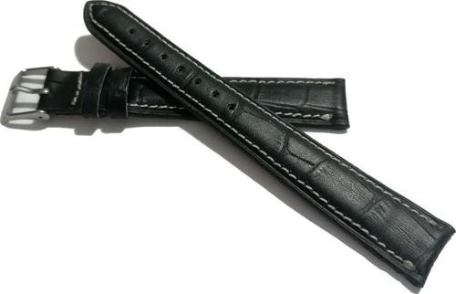 Hertürlü &Saate Uygun Beyaz Dikişli Croko  Hakiki Dana Derisi  18 Mm  Uzun  Kayış (198)