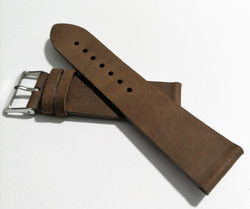 Greyzi Deri Fosil & Her Saate Uygun Saat Kordonu 24 Mm Kahve (03)