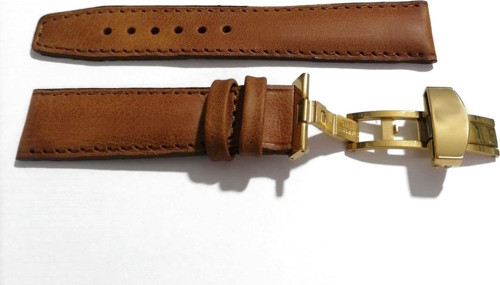 Her Saate Uygun Kelebek Toka 20 Mm Hakiki Deri (240) Sarı Toka Taba