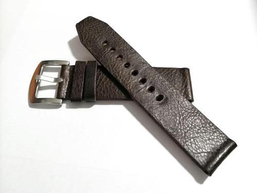 Saate Uyumlu Hakiki Grizi Deri Saat Kordonu 22  Mm  (166)  Koyu Kahverengi