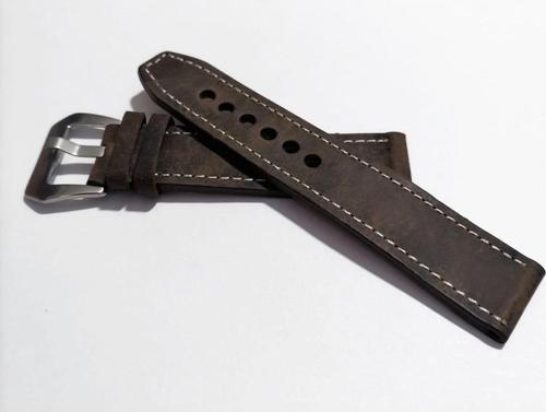 & Fosil  Uyumlu &Her Saate Uyumlu Greyzi  Deri Saat Kordonu 24  Mm  (87)  Acı Kahve
