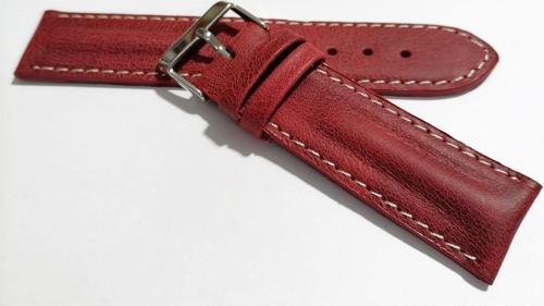 Her Saate Uygun Bombeli 22 Mm Piramit Modeli Uzun Xl Hakiki Deri (226) Kırmızı