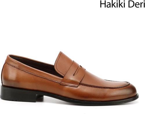 Erkek Taba Antik Kösele Taban Hakiki Deri Loafer Ayakkabı