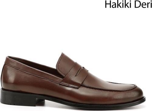 Erkek Kahve Antik Kösele Taban Hakiki Deri Loafer Ayakkabı