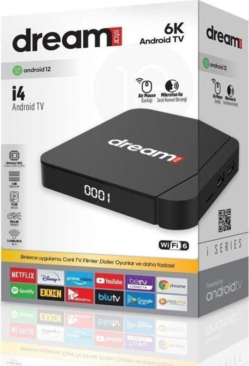 6k Ultra Hd 4 Gb Ram 32 Gb Hafıza Android Tv Box (android 12) I-4 4-32