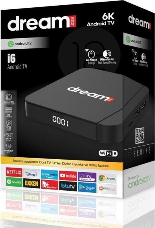 i6 6K Android Tv Box 4gb Ram 64GB Hafıza Android 12