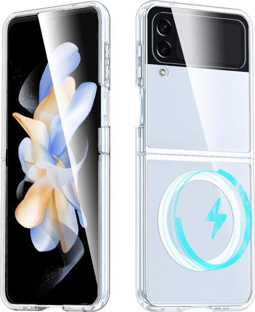 Samsung Galaxy Z Flip 3 Uyumlu Köşe Korumalı Darbe Emici Sert Sararmaz Şeffaf Magsafe Kılıf