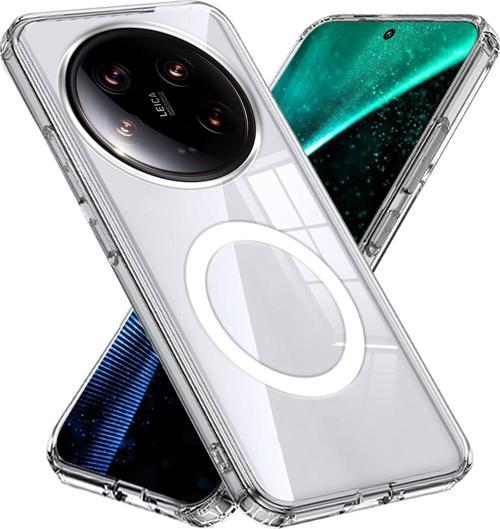 Xiaomi Mi 14 Ultra Uyumlu Köşe Korumalı Darbe Emici Sert Sararmaz Şeffaf Magsafe Kılıf