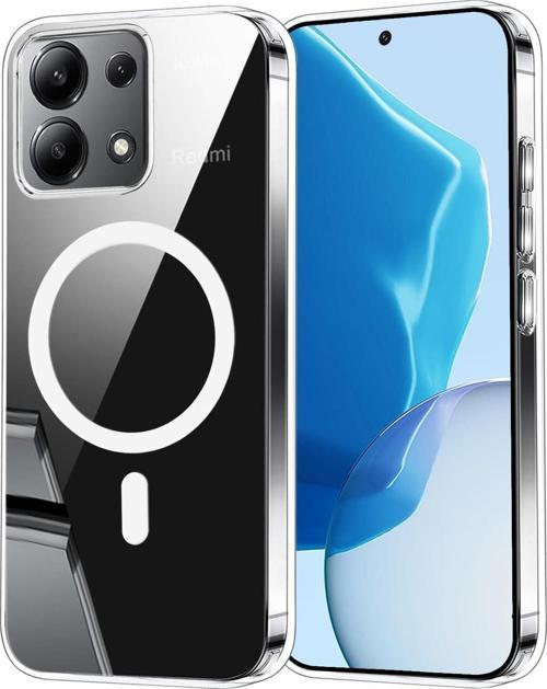 Xiaomi Redmi Note 13 Pro 4G Uyumlu Köşe Korumalı Darbe Emici Sert Sararmaz Şeffaf Magsafe Kılıf