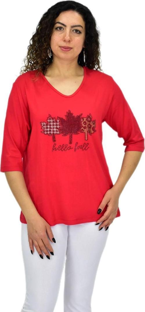 Kadın Kısa Kol Taşlı Bluz BGL-ST04711
