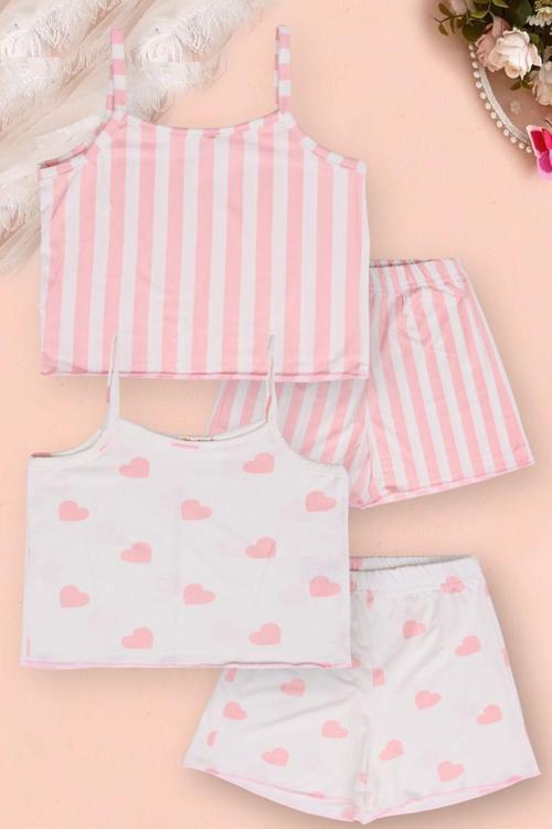 Kız Çocuk Askılı-Şortlu Yazlık 2'li Pijama Takımı