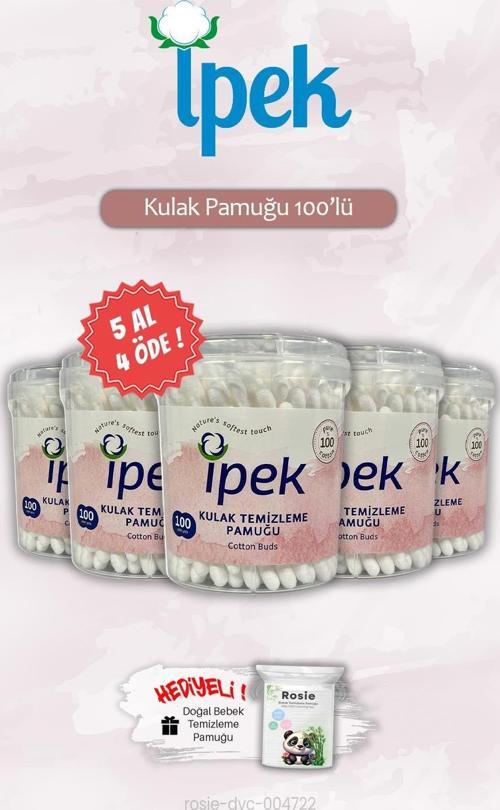5 AL 4 ÖDE İpek Kulak Pamuğu 100'lü ve ROSIE Hediye