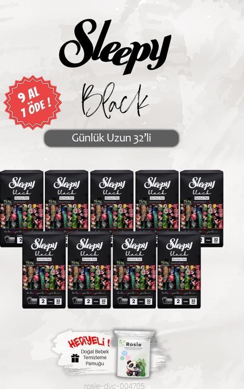9 AL 7 ÖDE Sleepy Black Günlük Ped Uzun 32'li, ROSIE Hediye