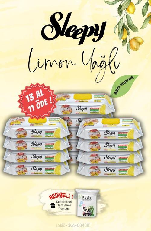 Mutfak Havlusu Limon Yağlı 13 AL 11 ÖDE Sleepy 650 Yaprak, ROSIE Hediye