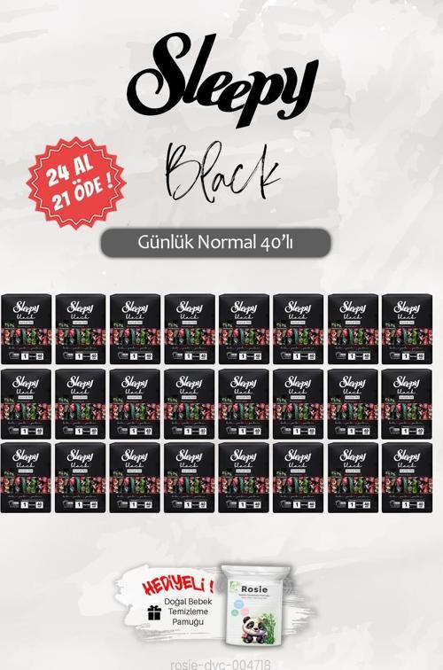 24 AL 21 ÖDE Normal 40'lı Black Günlük Ped, ROSIE Hediye