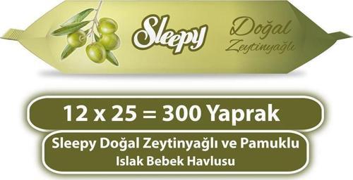 Doğal Zeytinyağlı Ve Pamuklu Islak Bebek Havlusu 12x25 (300 YAPRAK)