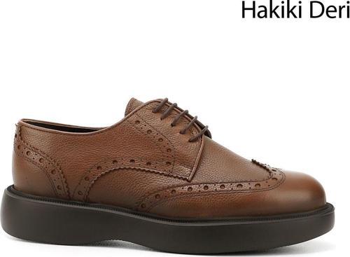 Erkek Taba Floter Bağcıklı Hakiki Deri Klasik Ayakkabı