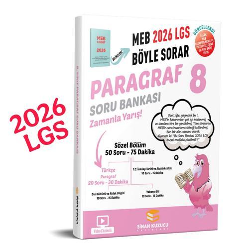 8. Sınıf 2026 Lgs Meb Böyle Sorar PARAGRAF Soru Bankası Video Çözümlü - sinan kuzucu