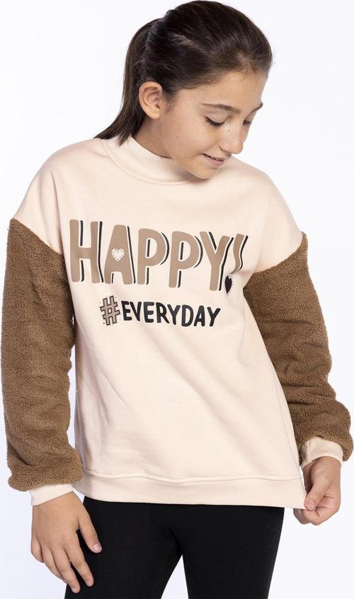 Toontoy Kız Çocuk Peluş Detaylı Baskılı Sweatshirt