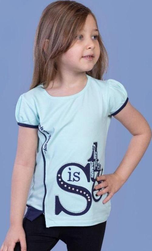 Toontoy Kız Çocuk T-Shirt Star Garnili Nakışlı