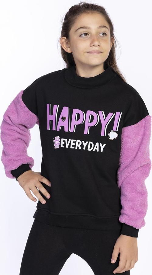 Toontoy Kız Çocuk Peluş Detaylı Baskılı Sweatshirt