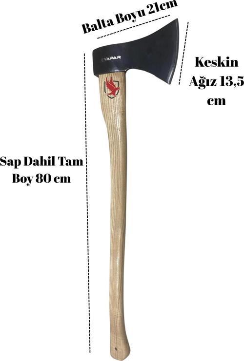 Ahşap Saplı Dövme Çelik Kamp Baltası 1.600 Kg