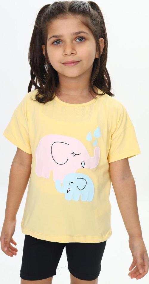 Toontoy Kız Çocuk Fil Baskılı Tişört