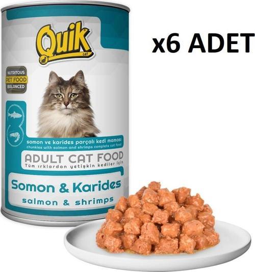6 Adet Quik Kedi 415 gr Somon-Karides Konserve