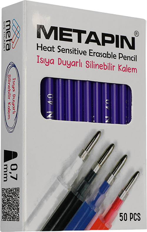 Metapin Isı ile Silinebilen Uçan Refill Kalem İçi Mavi (0.7 mm) - 50 Adet